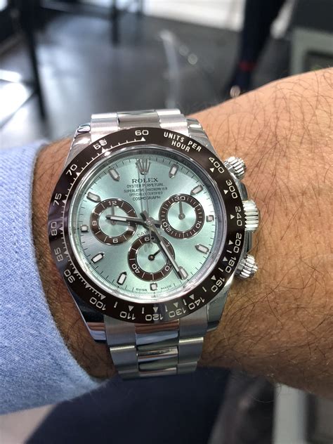 rolex cosmograph daytona ice blue dial platinum replica|rolex 116506 retail price.